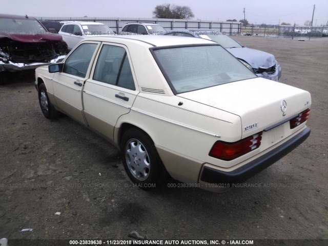 WDBDA29D8KF563800 - 1989 MERCEDES-BENZ 190 E 2.6 TAN photo 3