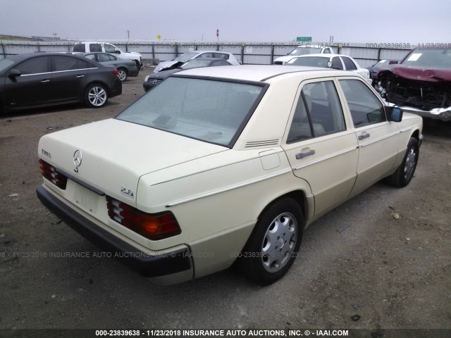 WDBDA29D8KF563800 - 1989 MERCEDES-BENZ 190 E 2.6 TAN photo 4