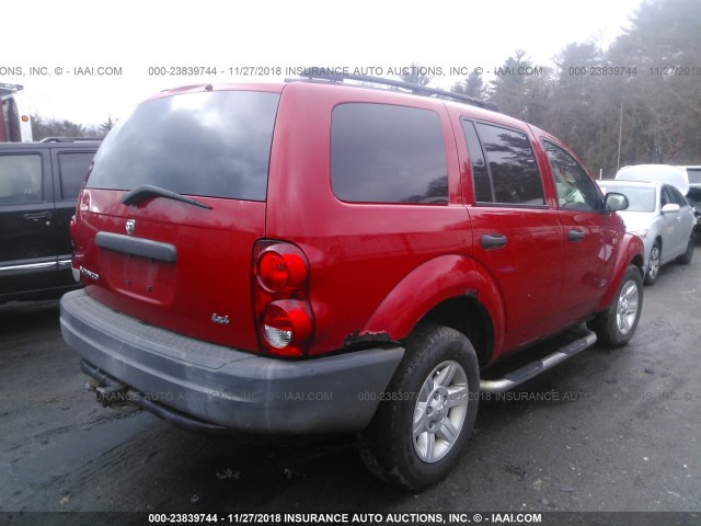 1D4HB38N04F200140 - 2004 DODGE DURANGO ST RED photo 4