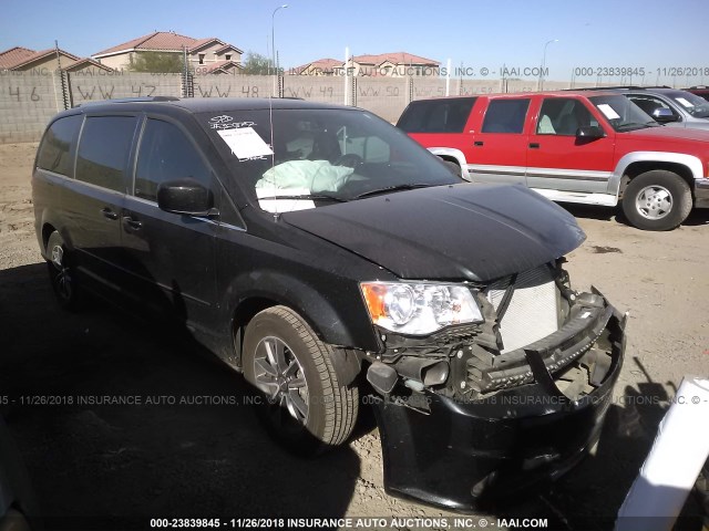 2C4RDGCG0GR102637 - 2016 DODGE GRAND CARAVAN SXT BLACK photo 1