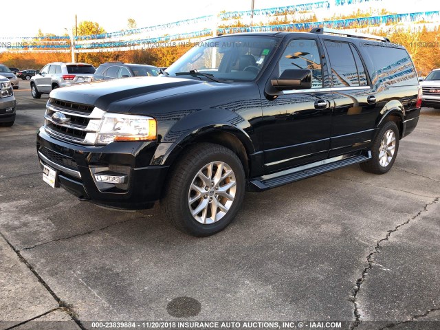 1FMJK2AT1HEA48815 - 2017 FORD EXPEDITION EL LIMITED BLACK photo 2