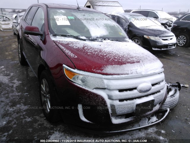 2FMDK4JC3DBC16193 - 2013 FORD EDGE SEL RED photo 1