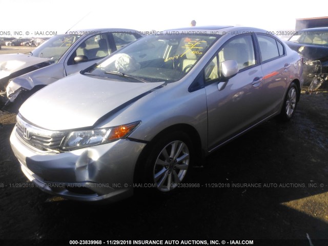 2HGFB2F95CH536014 - 2012 HONDA CIVIC EXL SILVER photo 2