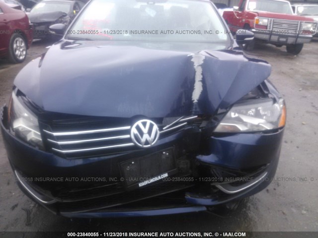 1VWBP7A33DC107454 - 2013 VOLKSWAGEN PASSAT SE BLUE photo 6