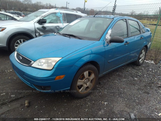 1FAHP34N87W244871 - 2007 FORD FOCUS ZX4/S/SE/SES BLUE photo 2