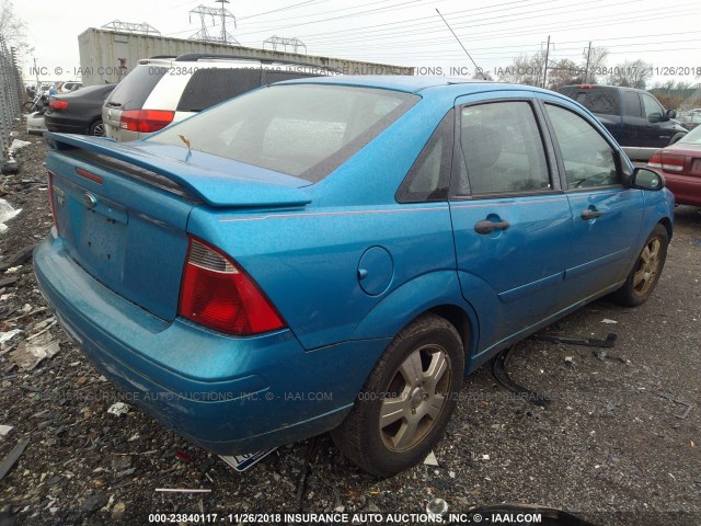 1FAHP34N87W244871 - 2007 FORD FOCUS ZX4/S/SE/SES BLUE photo 4