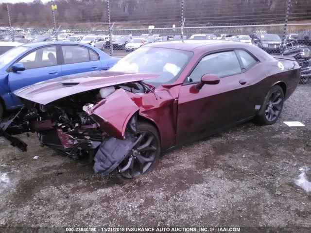 2C3CDZAG7JH332925 - 2018 DODGE CHALLENGER SXT RED photo 2