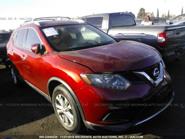 5N1AT2MTXEC835956 - 2014 NISSAN ROGUE S/SL/SV RED photo 1