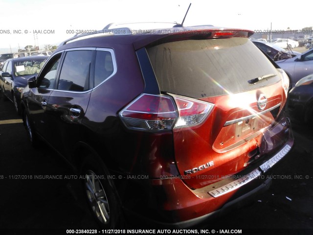 5N1AT2MTXEC835956 - 2014 NISSAN ROGUE S/SL/SV RED photo 3