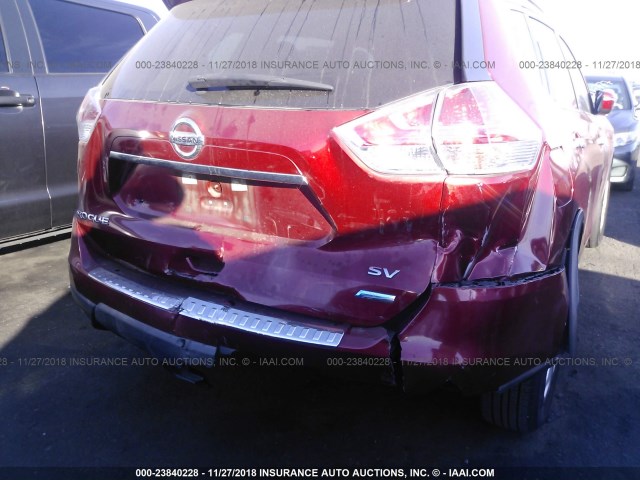 5N1AT2MTXEC835956 - 2014 NISSAN ROGUE S/SL/SV RED photo 6