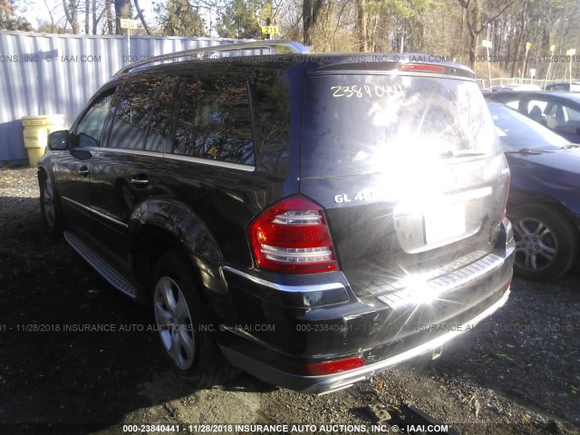 4JGBF7BE9AA605490 - 2010 MERCEDES-BENZ GL 450 4MATIC BLACK photo 3