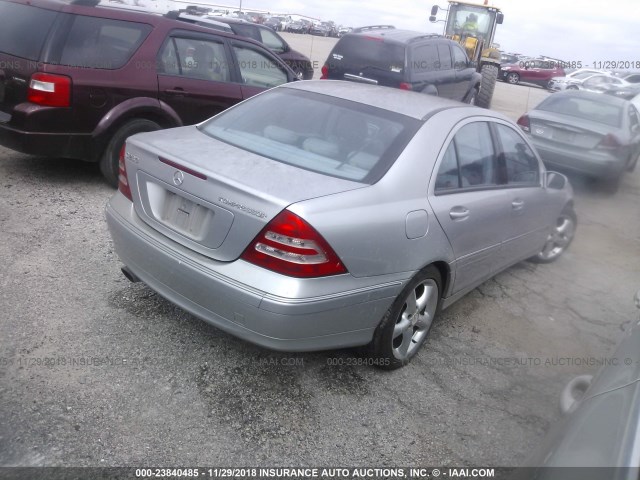 WDBRF40J64F541089 - 2004 MERCEDES-BENZ C 230K SPORT SEDAN SILVER photo 4