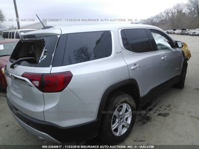 1GKKNKLA9JZ221544 - 2018 GMC ACADIA SLE SILVER photo 4