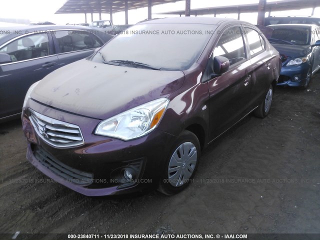 ML32F3FJ5JHF13777 - 2018 MITSUBISHI MIRAGE G4 ES BURGUNDY photo 2