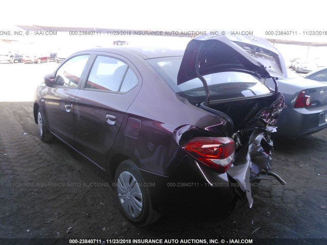 ML32F3FJ5JHF13777 - 2018 MITSUBISHI MIRAGE G4 ES BURGUNDY photo 3