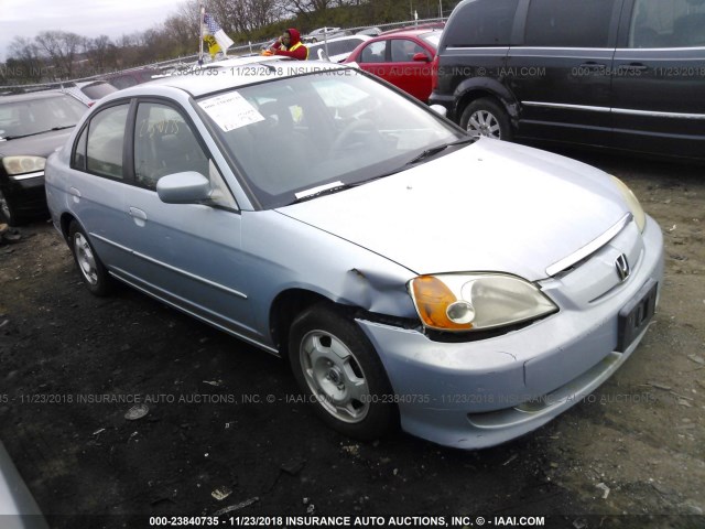 JHMES96673S014906 - 2003 HONDA CIVIC HYBRID Light Blue photo 1