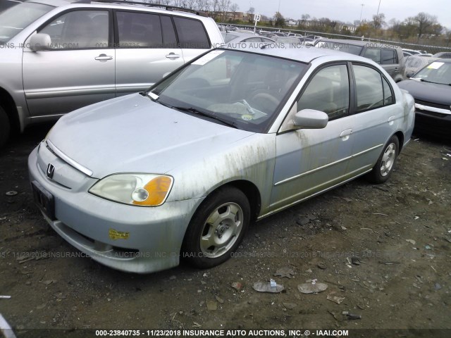 JHMES96673S014906 - 2003 HONDA CIVIC HYBRID Light Blue photo 2