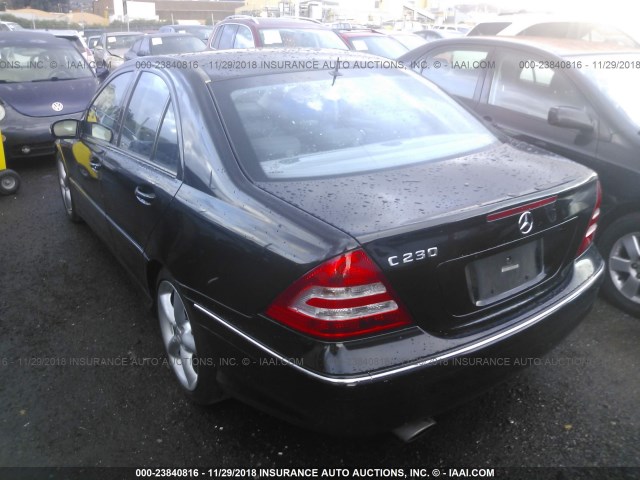 WDBRF52H86A850546 - 2006 MERCEDES-BENZ C GENERATION 2006 230 BLACK photo 3