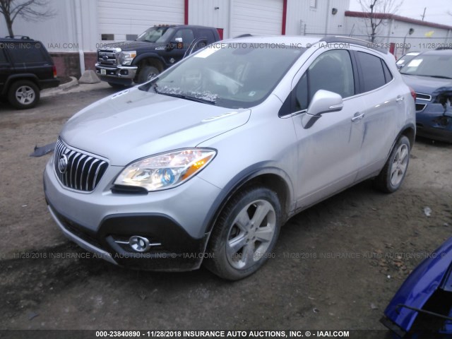 KL4CJGSBXGB597992 - 2016 BUICK ENCORE SILVER photo 2