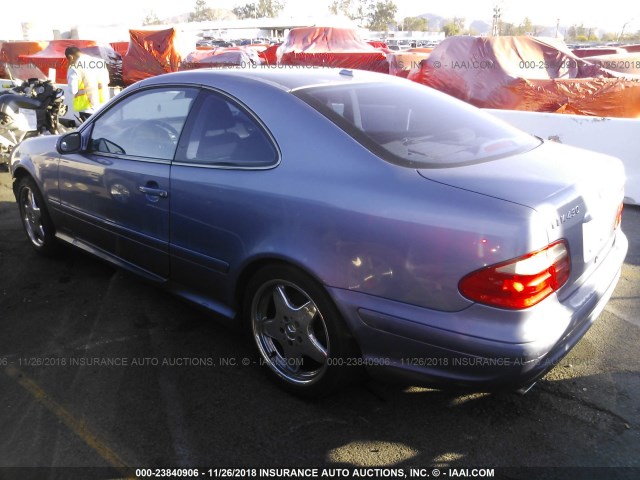 WDBLJ70G11F175385 - 2001 MERCEDES-BENZ CLK 430 BLUE photo 3