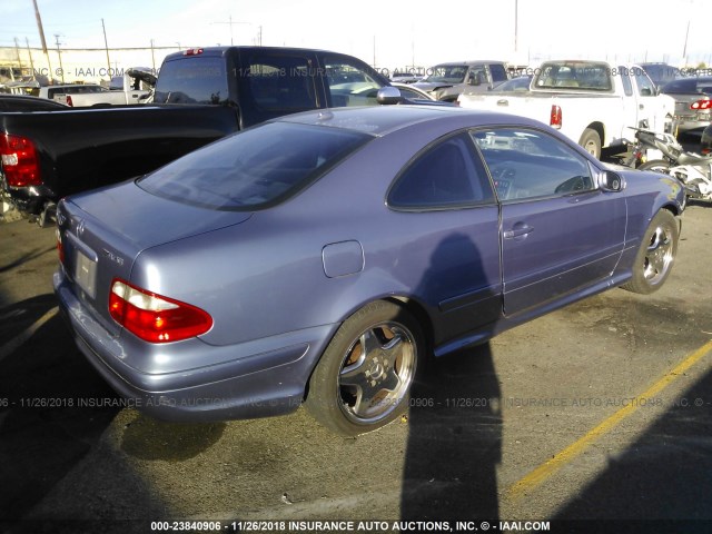 WDBLJ70G11F175385 - 2001 MERCEDES-BENZ CLK 430 BLUE photo 4