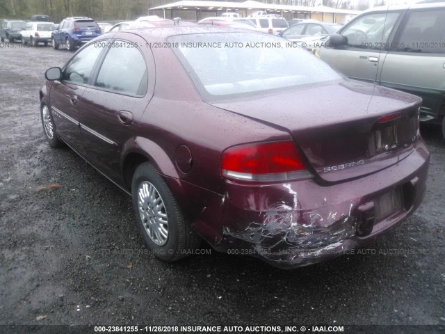 1C3EL46X41N718880 - 2001 CHRYSLER SEBRING LX MAROON photo 3