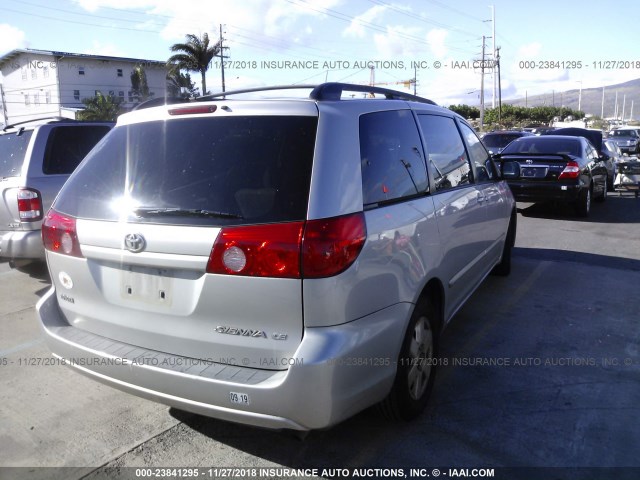 5TDZK23C28S204097 - 2008 TOYOTA SIENNA CE/LE SILVER photo 4