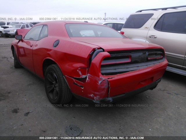 2C3CDZAGXFH868999 - 2015 DODGE CHALLENGER SXT RED photo 3