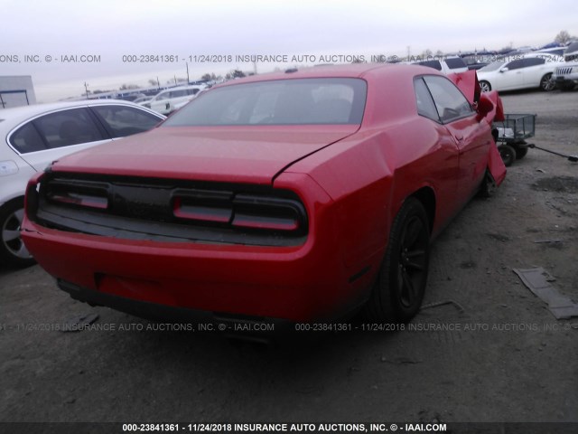 2C3CDZAGXFH868999 - 2015 DODGE CHALLENGER SXT RED photo 4