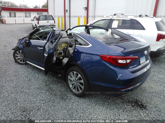 5NPE34AF3GH428861 - 2016 HYUNDAI SONATA SPORT/LIMITED BLUE photo 3