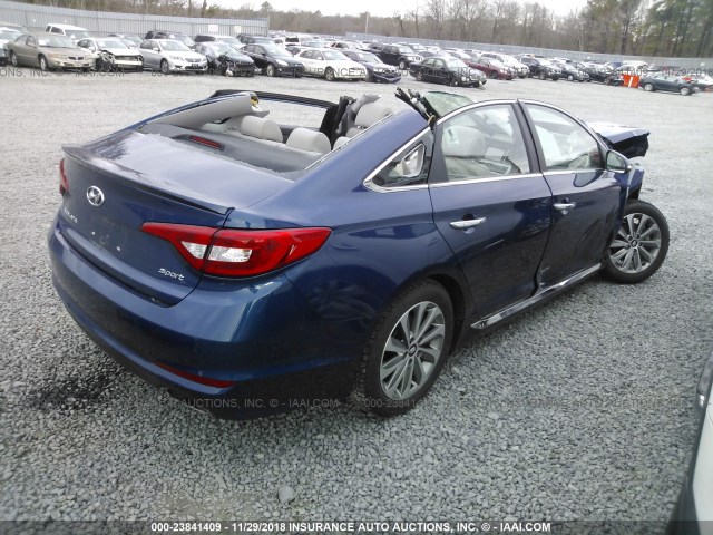 5NPE34AF3GH428861 - 2016 HYUNDAI SONATA SPORT/LIMITED BLUE photo 4