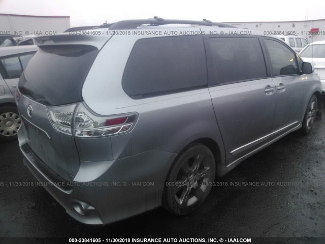 5TDXK3DC8BS128209 - 2011 TOYOTA SIENNA SPORT SILVER photo 4