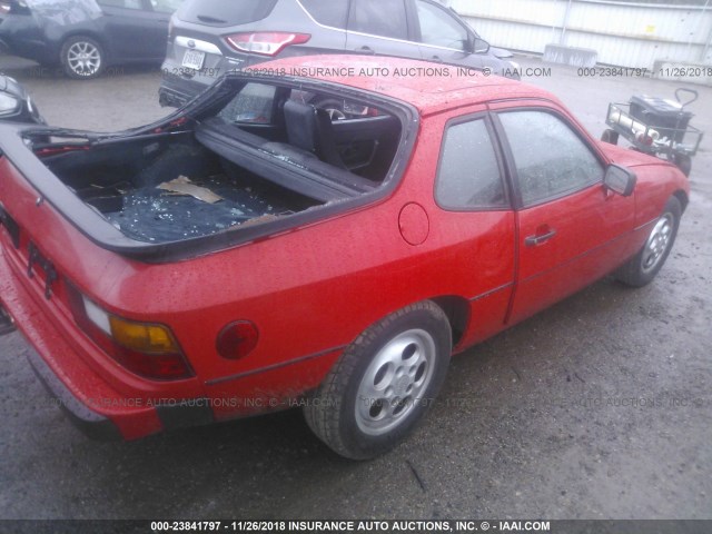 WP0AA0923HN456871 - 1987 PORSCHE 924 S RED photo 4