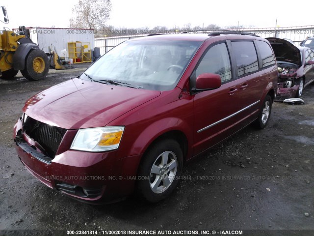 2D4RN5D1XAR134985 - 2010 DODGE GRAND CARAVAN SXT RED photo 2