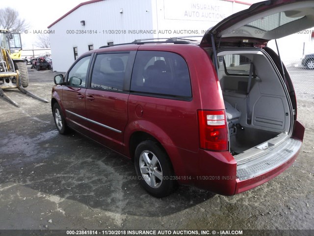 2D4RN5D1XAR134985 - 2010 DODGE GRAND CARAVAN SXT RED photo 3