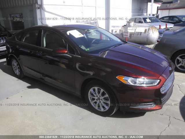 3FA6P0G71FR203356 - 2015 FORD FUSION S RED photo 1