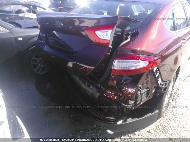 3FA6P0G71FR203356 - 2015 FORD FUSION S RED photo 6