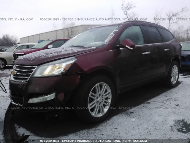 1GNKVGKD6FJ278642 - 2015 CHEVROLET TRAVERSE LT RED photo 2