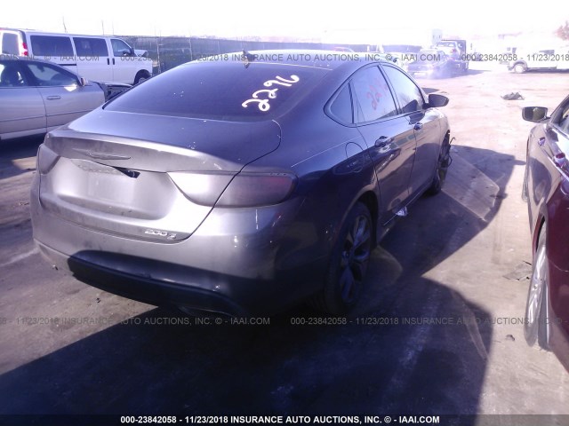 1C3CCCBG8FN667639 - 2015 CHRYSLER 200 S GRAY photo 4