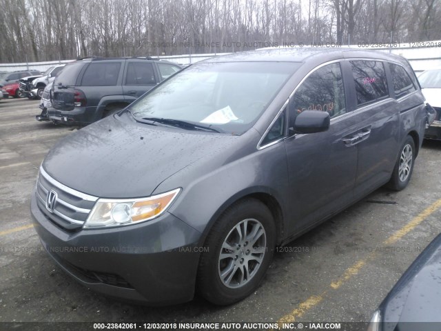 5FNRL5H60CB016094 - 2012 HONDA ODYSSEY EXL GRAY photo 2