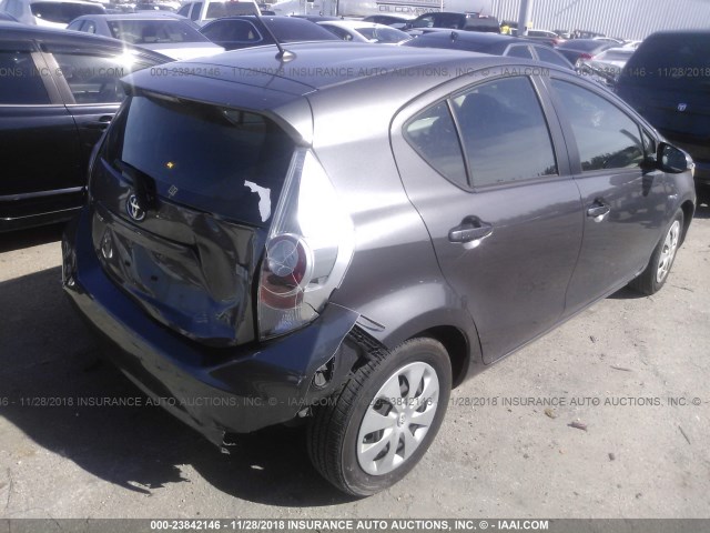 JTDKDTB36D1546999 - 2013 TOYOTA PRIUS C GRAY photo 4