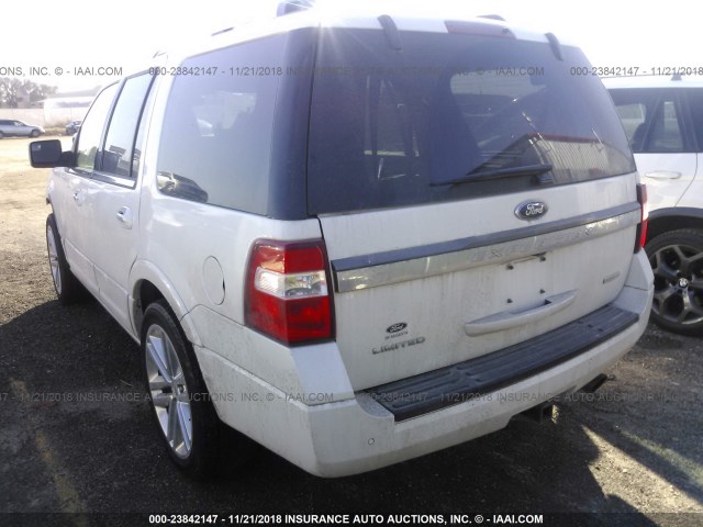 1FMJU1KT3FEF02126 - 2015 FORD EXPEDITION LIMITED WHITE photo 3