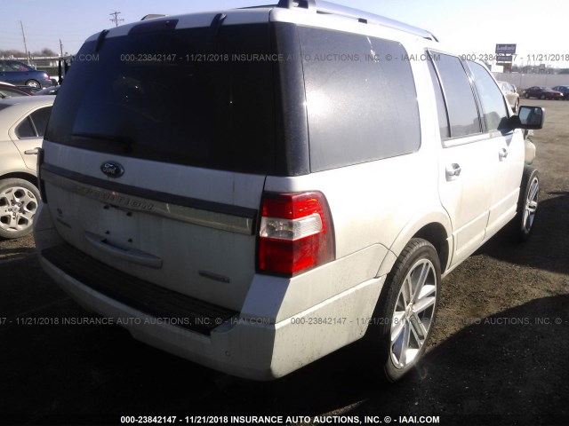 1FMJU1KT3FEF02126 - 2015 FORD EXPEDITION LIMITED WHITE photo 4