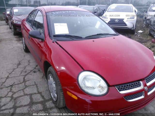 1B3ES26C64D623006 - 2004 DODGE NEON SE RED photo 1