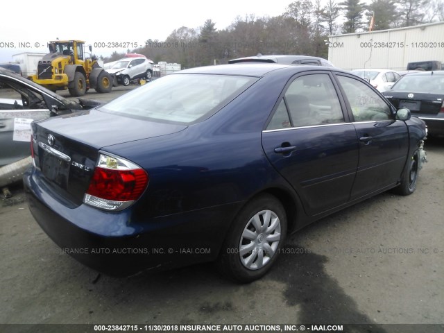 4T1BE32K56U118777 - 2006 TOYOTA CAMRY LE/XLE/SE BLUE photo 4