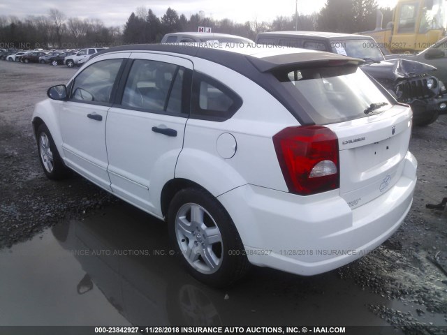 1B3HB48B27D562058 - 2007 DODGE CALIBER SXT WHITE photo 3