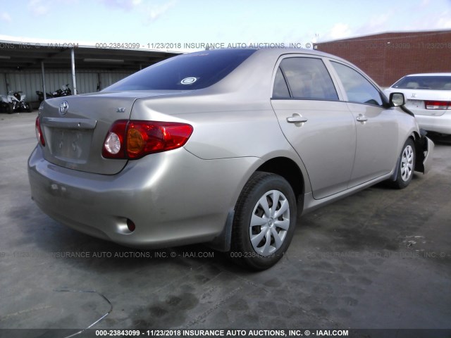 1NXBU40E49Z132843 - 2009 TOYOTA COROLLA S/LE/XLE TAN photo 4