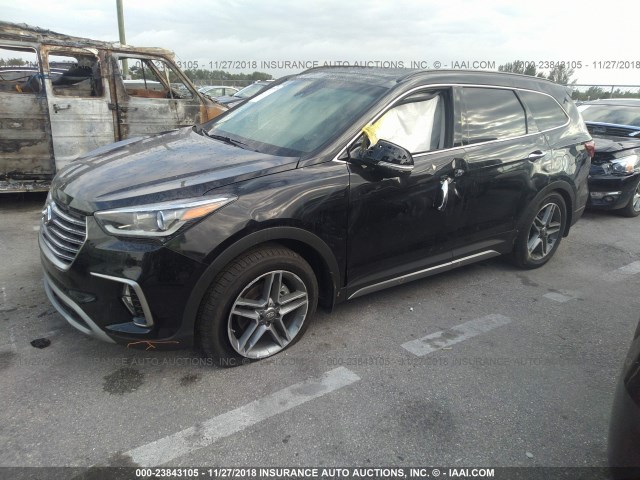 KM8SR4HFXJU280966 - 2018 HYUNDAI SANTA FE SE/LIMITED BLACK photo 2