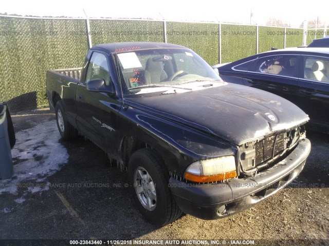 1B7FL26X31S132502 - 2001 DODGE DAKOTA BLACK photo 1