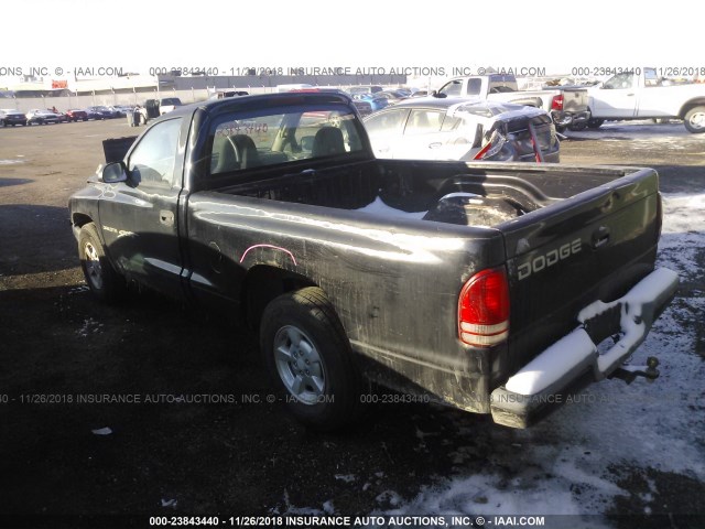 1B7FL26X31S132502 - 2001 DODGE DAKOTA BLACK photo 3